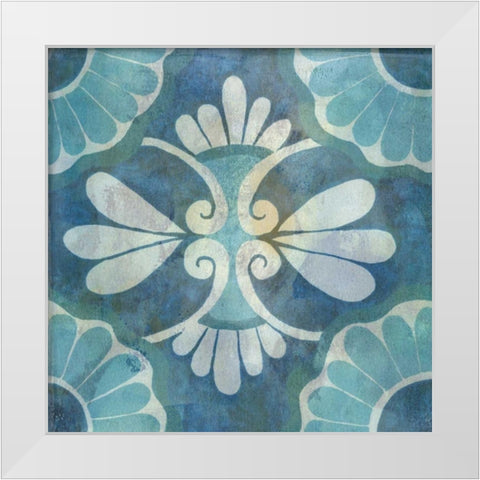 Patinaed Tile II White Modern Wood Framed Art Print by McCavitt, Naomi