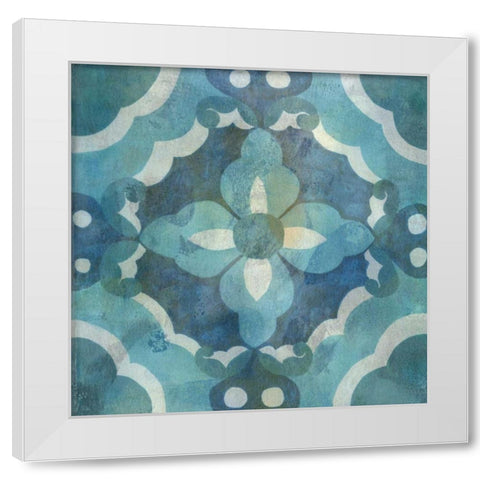 Patinaed Tile III White Modern Wood Framed Art Print by McCavitt, Naomi
