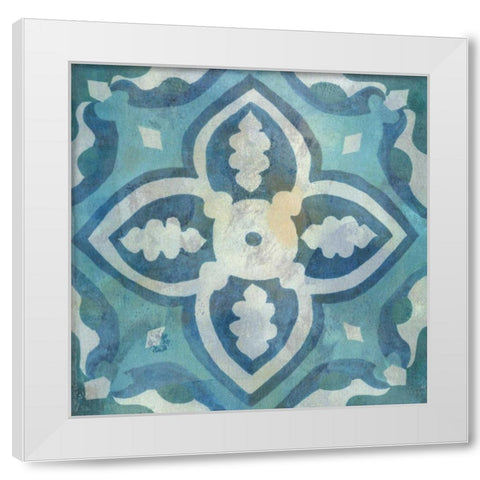 Patinaed Tile IV White Modern Wood Framed Art Print by McCavitt, Naomi