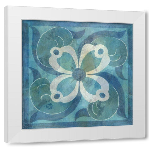 Patinaed Tile V White Modern Wood Framed Art Print by McCavitt, Naomi