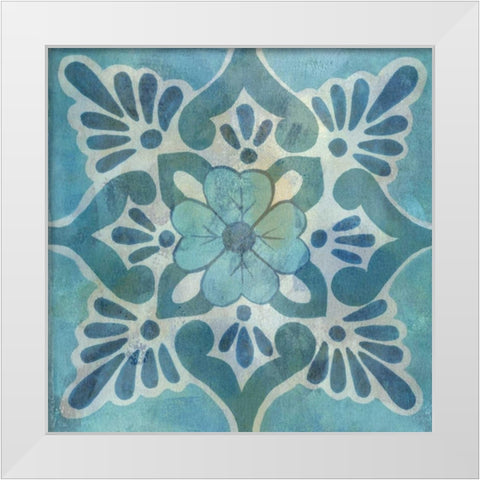 Patinaed Tile VI White Modern Wood Framed Art Print by McCavitt, Naomi