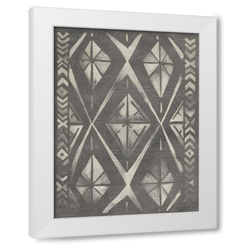 Mudcloth Patterns I White Modern Wood Framed Art Print by Vess, June Erica