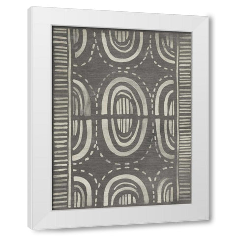 Mudcloth Patterns II White Modern Wood Framed Art Print by Vess, June Erica