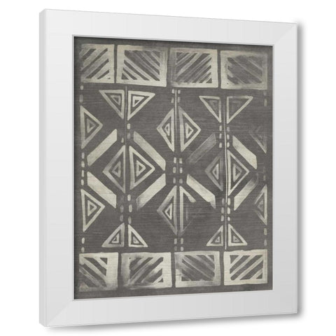 Mudcloth Patterns III White Modern Wood Framed Art Print by Vess, June Erica