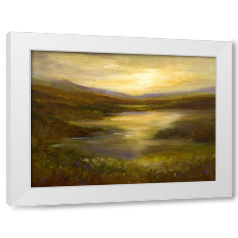 The Glimmer White Modern Wood Framed Art Print by Finch, Sheila