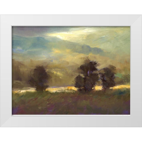 Passing Showers White Modern Wood Framed Art Print by Finch, Sheila
