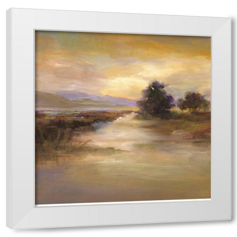 Waters Edge I White Modern Wood Framed Art Print by Finch, Sheila