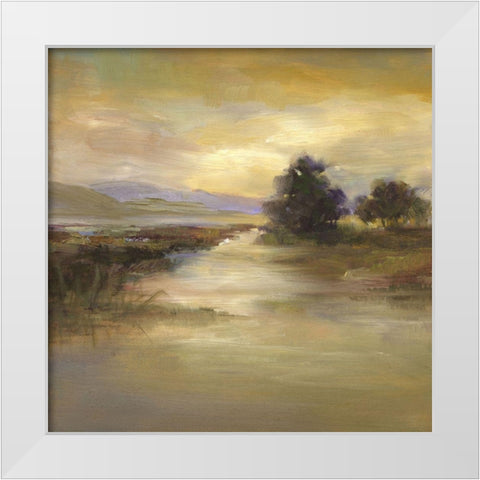 Waters Edge I White Modern Wood Framed Art Print by Finch, Shiela
