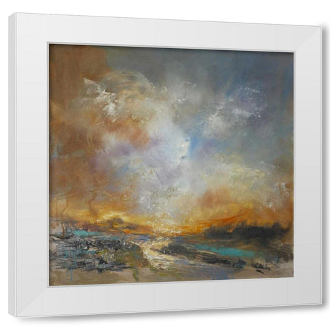 Liquid Gold White Modern Wood Framed Art Print by Doyle, Anne Farrall