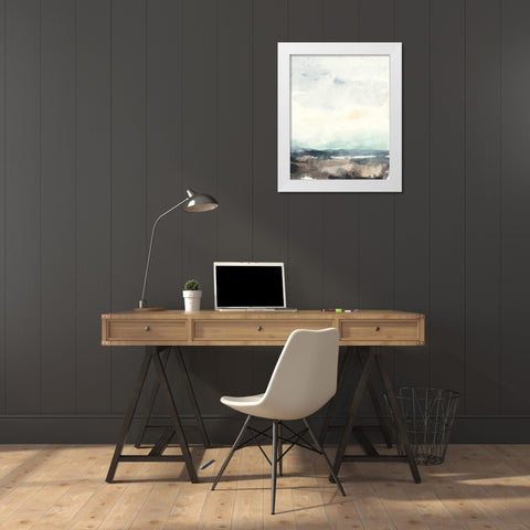 Tidal Horizon I White Modern Wood Framed Art Print by Vess, June Erica