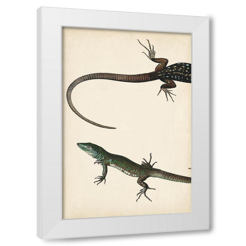 Lizard Diptych I White Modern Wood Framed Art Print by Vision Studio