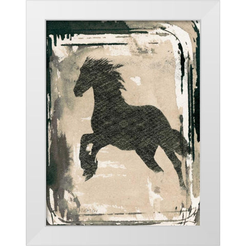 Running Horse I White Modern Wood Framed Art Print by Orlov, Irena