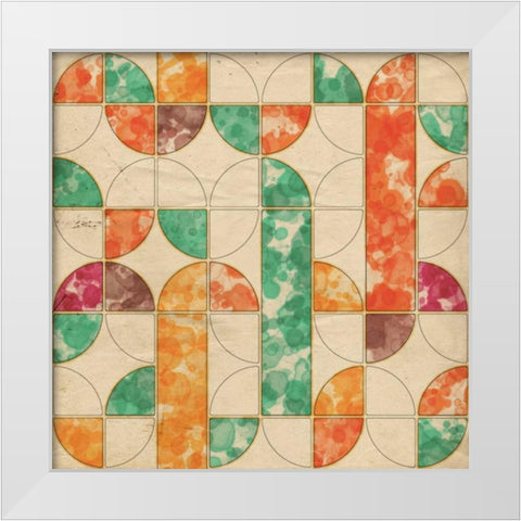 Geometric Color Shape III White Modern Wood Framed Art Print by Orlov, Irena