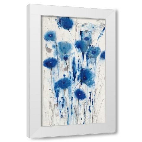 Blue Impressions I White Modern Wood Framed Art Print by OToole, Tim