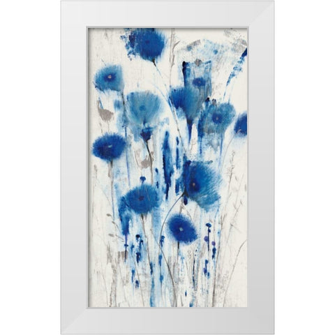 Blue Impressions I White Modern Wood Framed Art Print by OToole, Tim