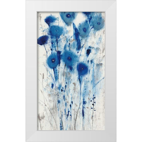 Blue Impressions II White Modern Wood Framed Art Print by OToole, Tim