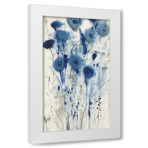 Blue Impressions II White Modern Wood Framed Art Print by OToole, Tim