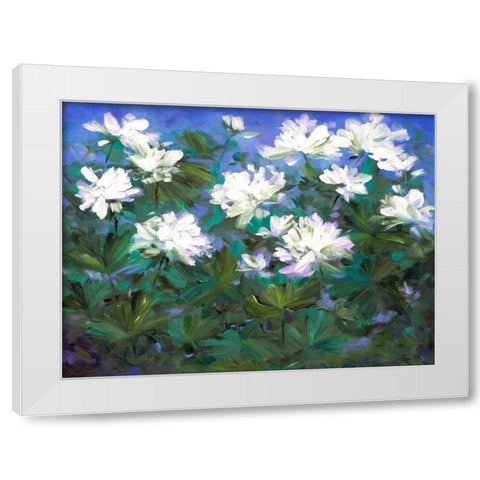 Spring Flowers White Modern Wood Framed Art Print by Finch, Sheila