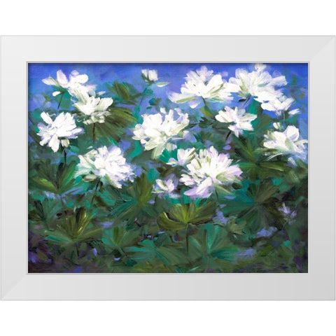 Spring Flowers White Modern Wood Framed Art Print by Finch, Sheila