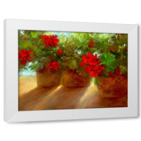 Crimson Glow White Modern Wood Framed Art Print by Finch, Sheila