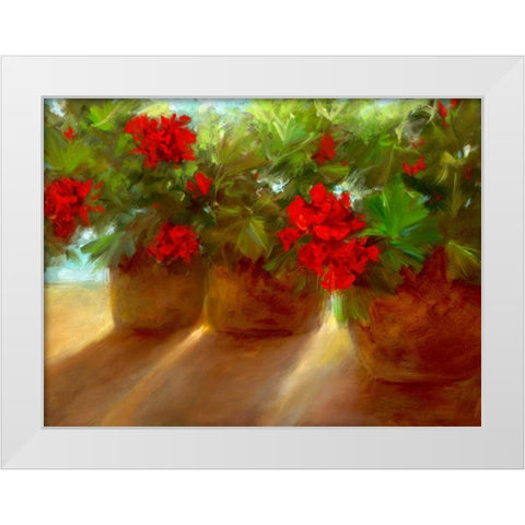 Crimson Glow White Modern Wood Framed Art Print by Finch, Sheila