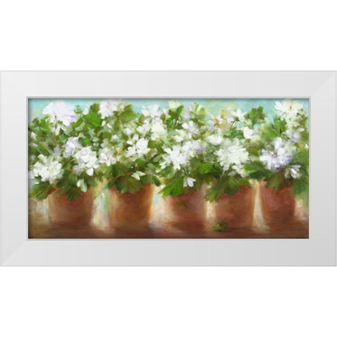 In Full Bloom White Modern Wood Framed Art Print by Finch, Sheila