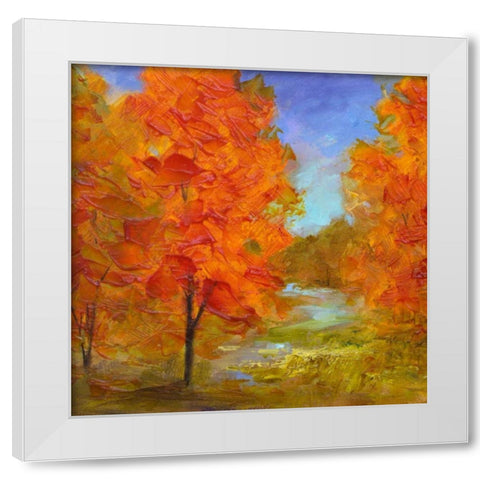 Burst of Autumn Color White Modern Wood Framed Art Print by Finch, Sheila