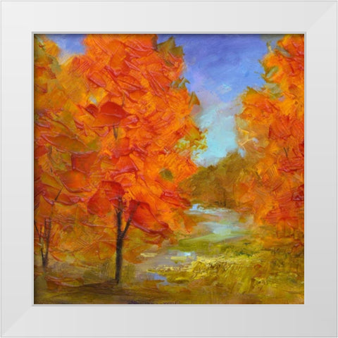 Burst of Autumn Color White Modern Wood Framed Art Print by Finch, Sheila