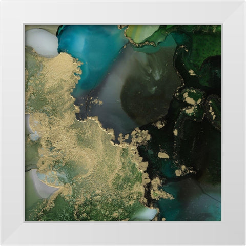 Emerald Topo II White Modern Wood Framed Art Print by Borges, Victoria