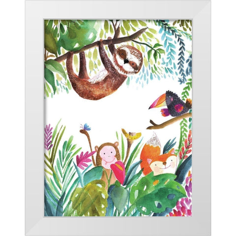 Hangin Around I White Modern Wood Framed Art Print by Hernandez, Larisa