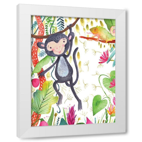 Hangin Around II White Modern Wood Framed Art Print by Hernandez, Larisa