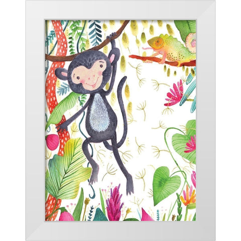 Hangin Around II White Modern Wood Framed Art Print by Hernandez, Larisa