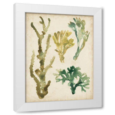 Vintage Sea Fronds V White Modern Wood Framed Art Print by Vess, June Erica