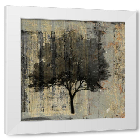 Composition With Tree II White Modern Wood Framed Art Print by Stellar Design Studio