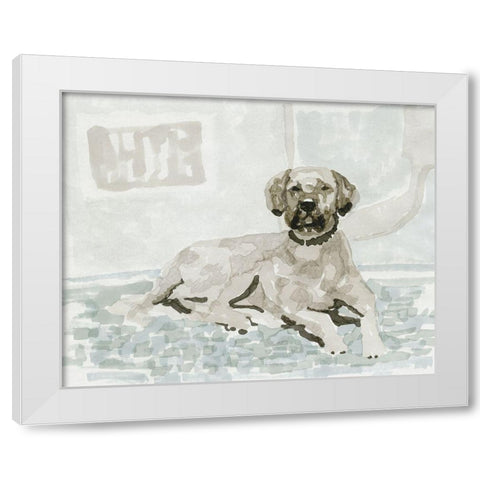 Dog Study I White Modern Wood Framed Art Print by Stellar Design Studio