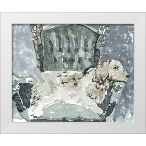 Dog Study II White Modern Wood Framed Art Print by Stellar Design Studio