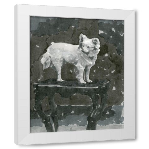 Dog Study III White Modern Wood Framed Art Print by Stellar Design Studio