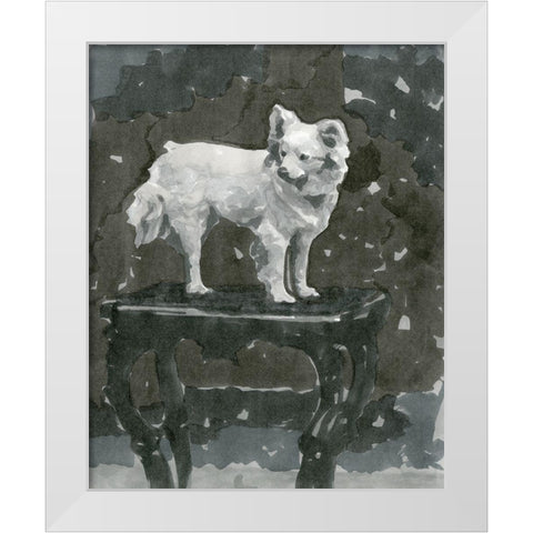 Dog Study III White Modern Wood Framed Art Print by Stellar Design Studio