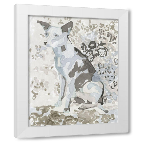 Dog Study IV White Modern Wood Framed Art Print by Stellar Design Studio