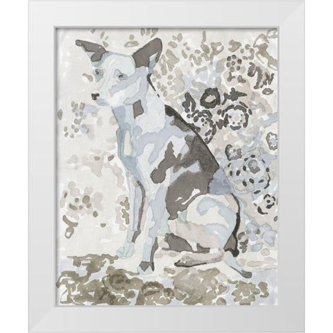 Dog Study IV White Modern Wood Framed Art Print by Stellar Design Studio