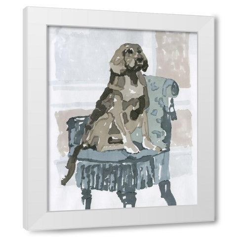 Dog Study V White Modern Wood Framed Art Print by Stellar Design Studio