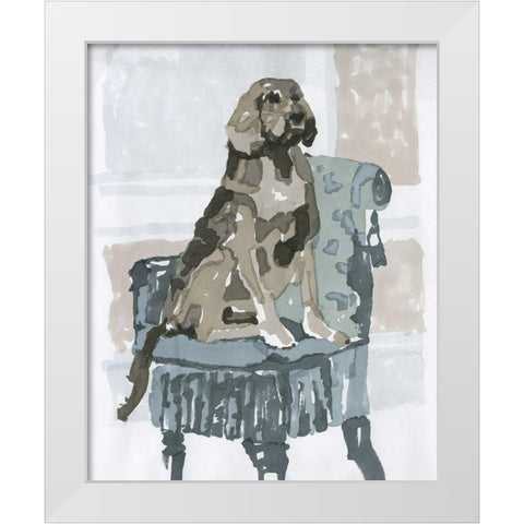 Dog Study V White Modern Wood Framed Art Print by Stellar Design Studio