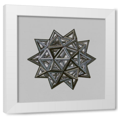 Equilateral Vertex I White Modern Wood Framed Art Print by Stellar Design Studio