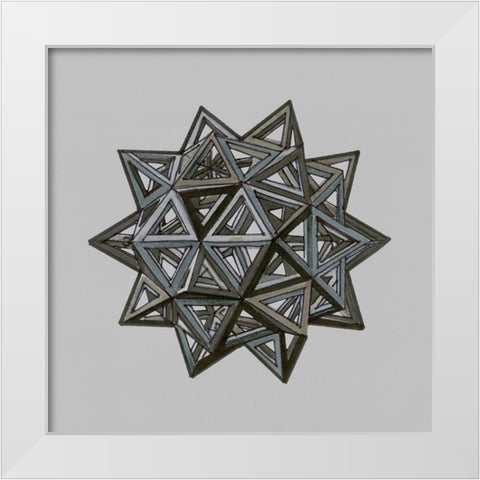 Equilateral Vertex I White Modern Wood Framed Art Print by Stellar Design Studio