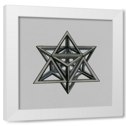 Equilateral Vertex II White Modern Wood Framed Art Print by Stellar Design Studio