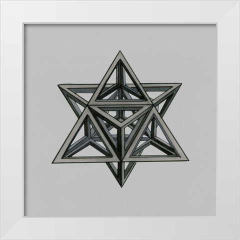 Equilateral Vertex II White Modern Wood Framed Art Print by Stellar Design Studio