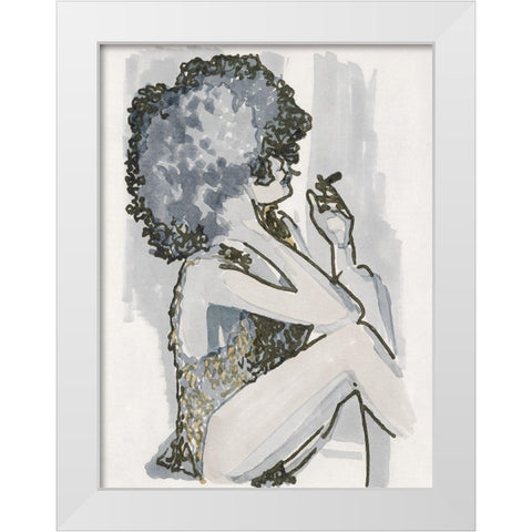 Hidaya I White Modern Wood Framed Art Print by Stellar Design Studio