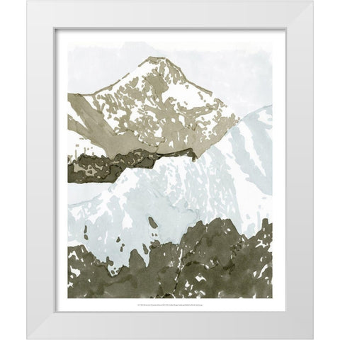 Watercolor Mountain Retreat III White Modern Wood Framed Art Print by Stellar Design Studio