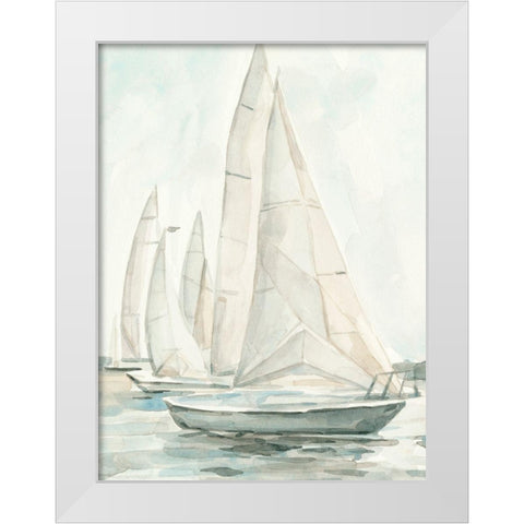 Soft Sail II White Modern Wood Framed Art Print by Scarvey, Emma