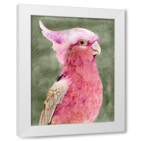 Palm Springs Parrot I White Modern Wood Framed Art Print by Stellar Design Studio